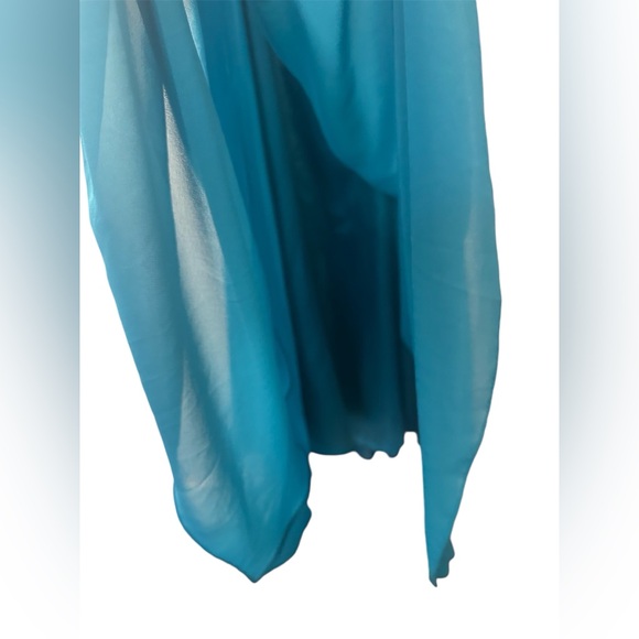 Fiviana Teal Rhinestone Long Formal Dress~ Size 4 - Picture 4 of 8